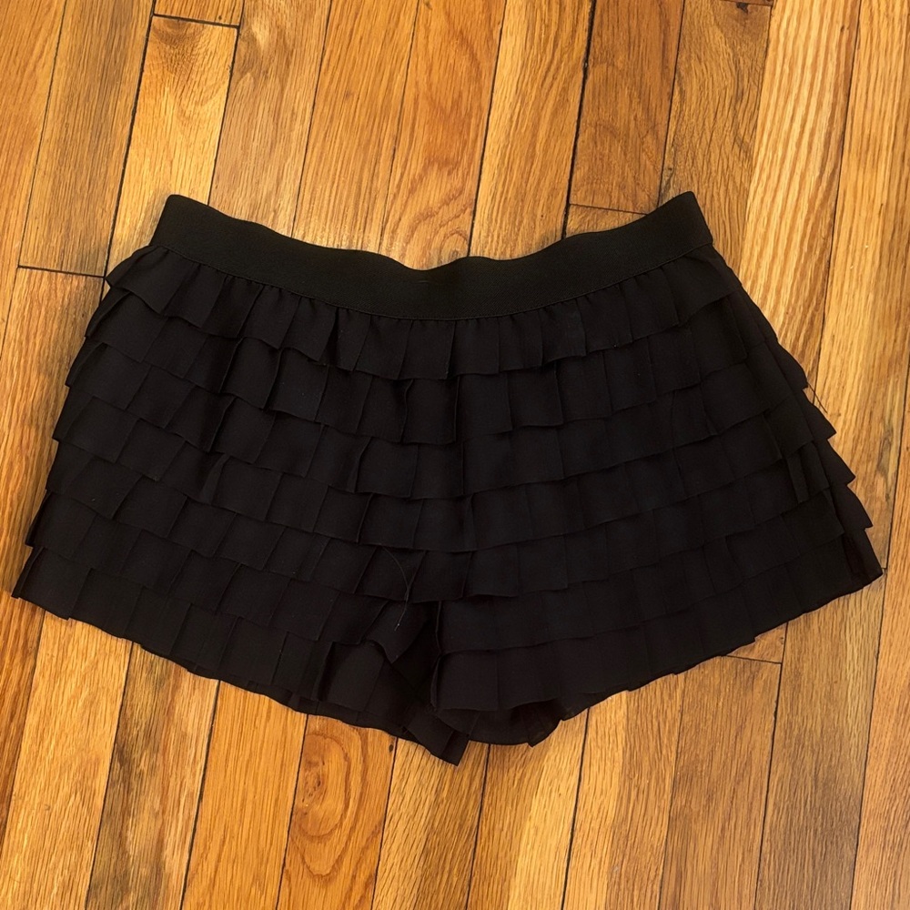 Black Ruffle Tiered Women’s Shorts